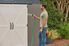 Rubbermaid Resin Outdoor Storage Shed With Floor, 7 x 7 Ft, Gray