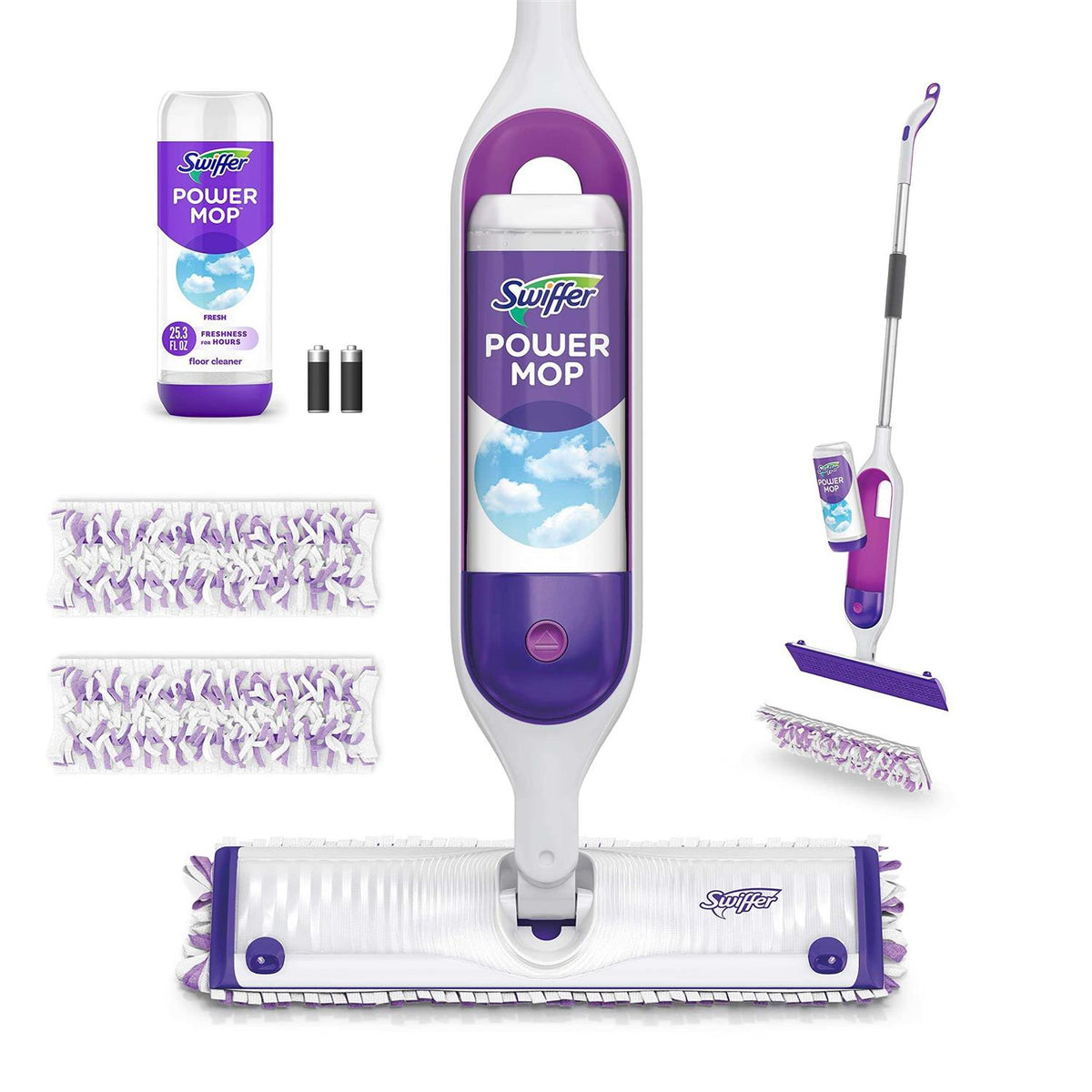 Swiffer PowerMop Starter Kit With 2 Mop Pad Refills And 2 Batteries - PowerMop