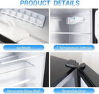 OOTDAY Compact Refrigerator With Freezer 3.5 Cu Ft Silver 16.7 x 17.5 x 34.2 inches - FLS-80-SILVER
