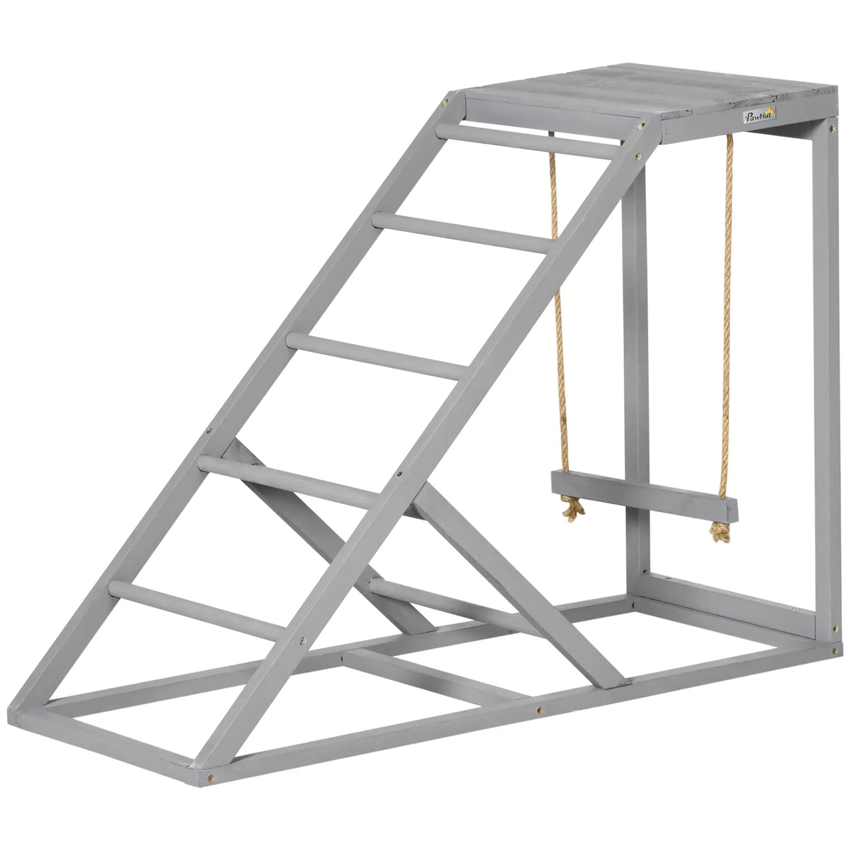 PawHut Chicken Activity Play Center With Swing, Perches And Platform, Pastel Gray - D51-350V00GY