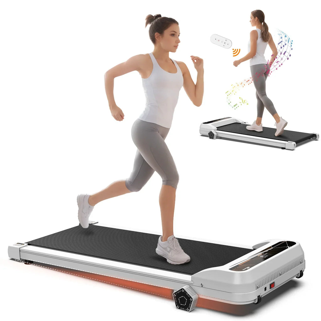 FYC Under Desk Walking Pad Treadmill With Incline, 2.5 HP, White