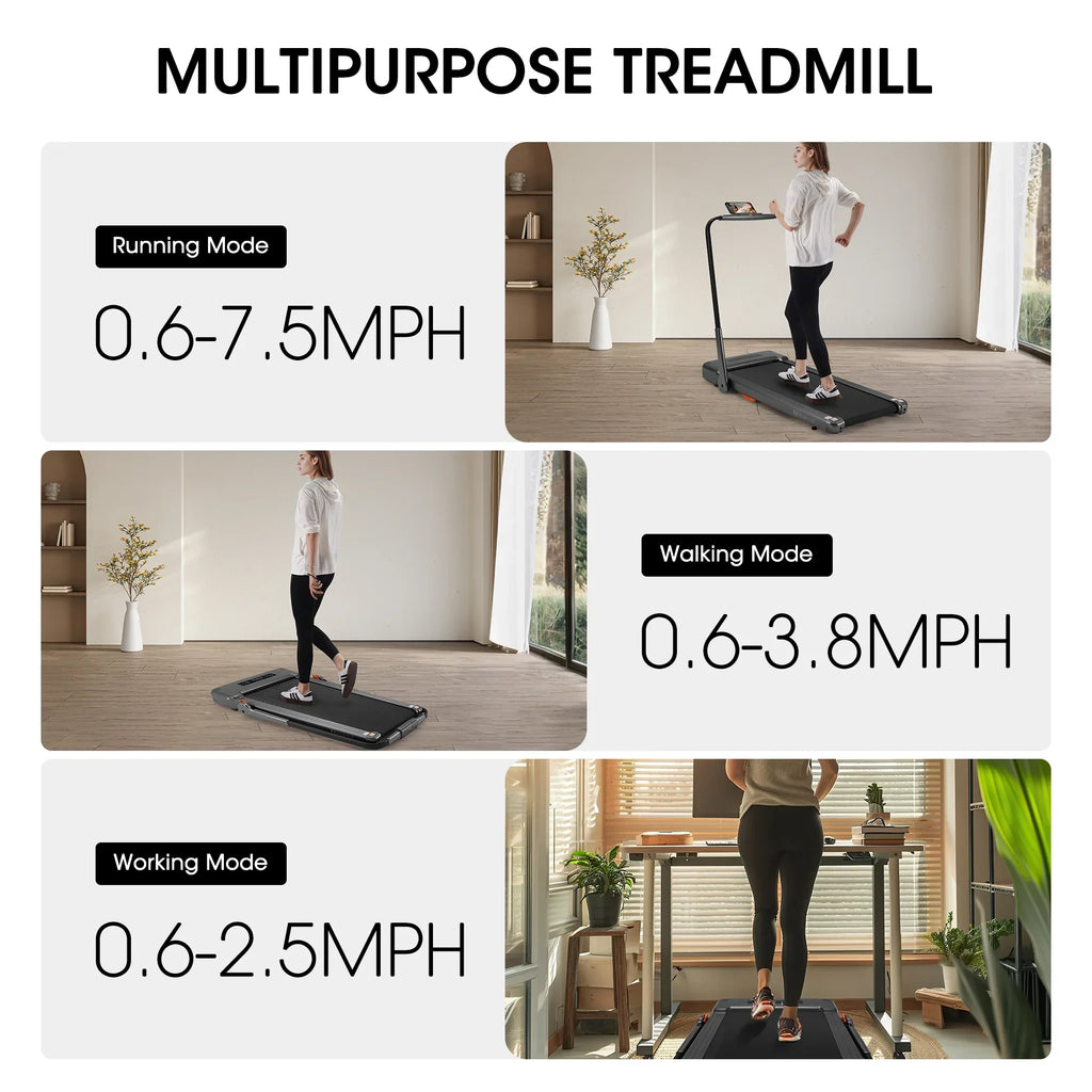 MaxKare 2-in-1 Folding Under Desk Treadmill, 2.5HP, 7.5MPH, 265 lbs Capacity