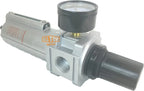 Compressed Air Inline Filter Regulator Combo, Metal Bowl, 5 Micron, 7 To 175 PSI, Auto Drain