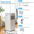 Yardi Yard Portable Air Conditioner 10000 BTU, White, Cools Up To 350 Sq. Ft.