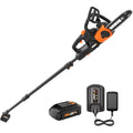 Worx 20V Power Share 10 in Cordless Pole Chain Saw With Battery And Charger - WG323
