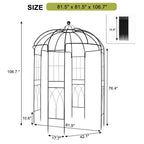 Ktaxon Birdcage Garden Arbor 81.5 x 81.5 x 106.7 in, Black
