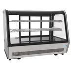 KoolMore 35 inch NSF Commercial Countertop Refrigerator Display Case, 5.6 Cu. Ft., Black And Stainless Steel - CDC-5C-BK