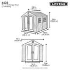 Plastic Storage Shed, 8 ft. W x 12.5 ft. D, Desert Tan And Dark Brown