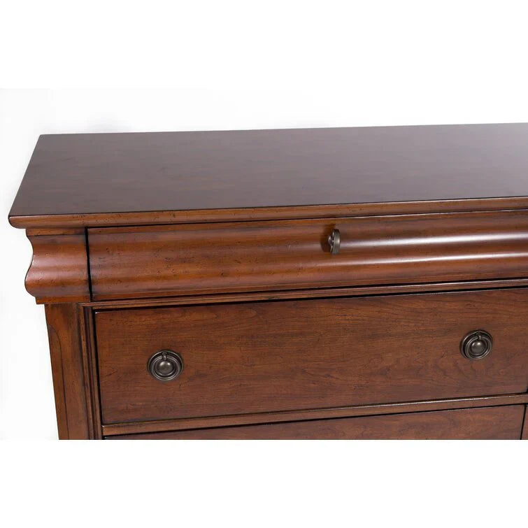 8 Drawer 64in W Double Dresser With Mirror - 80in H x 18in D