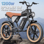 1500W Electric Mountain Bike 48V 20Ah, 20 inch Fat Tires, Shimano 7-Speed, Full Suspension - q20-1500w