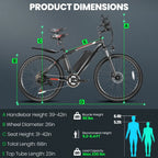 Electric Bicycle for Adults 500W 26-Inch with Cruise Control