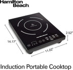 Portable Single Induction Cooktop Countertop Burner, 1800 Watts, 10 Temperature Settings, Black - 34104