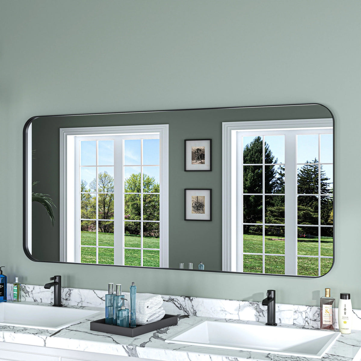 Aluminum Alloy Rounded Corner Wall Vanity Mirror