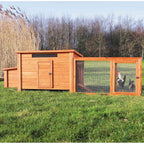 TRIXIE Weatherproof Outdoor Wooden Chicken Coop With 2 Nesting Boxes And Run, Brown