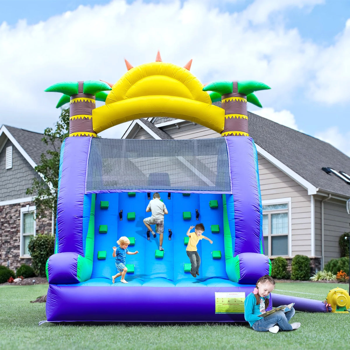 Relunch Inflatable Double Water Slide With Splash Pool And Blower, 26'L x 12'W x 14'H