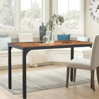 VEIKOUS 47in Industrial Dining Table Desk With Adjustable Footpad And Metal Frame