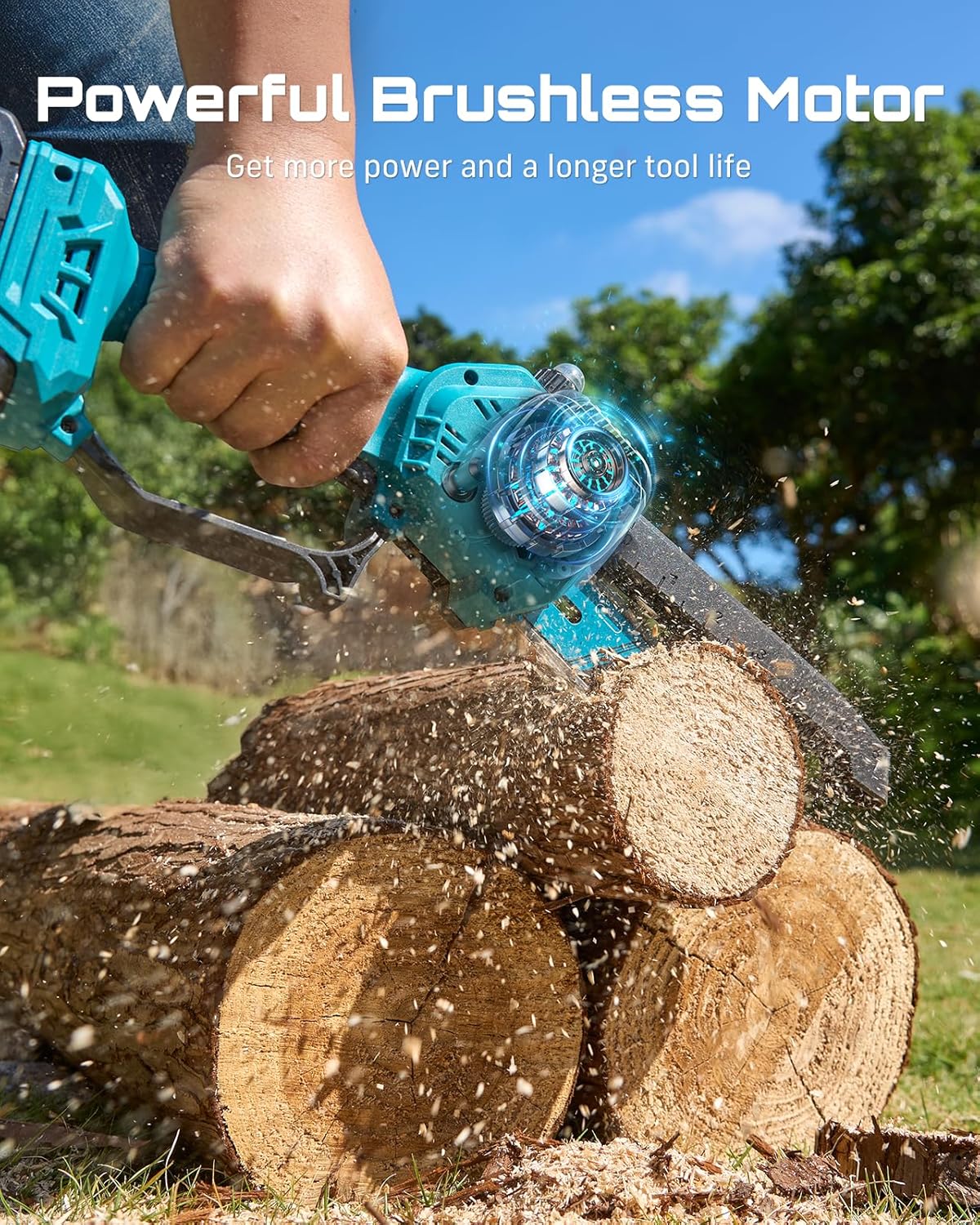 SEESII 2-in-1 Cordless 6 Inch Pole Saw With 2 x 4000mAh Batteries - P6 Ace