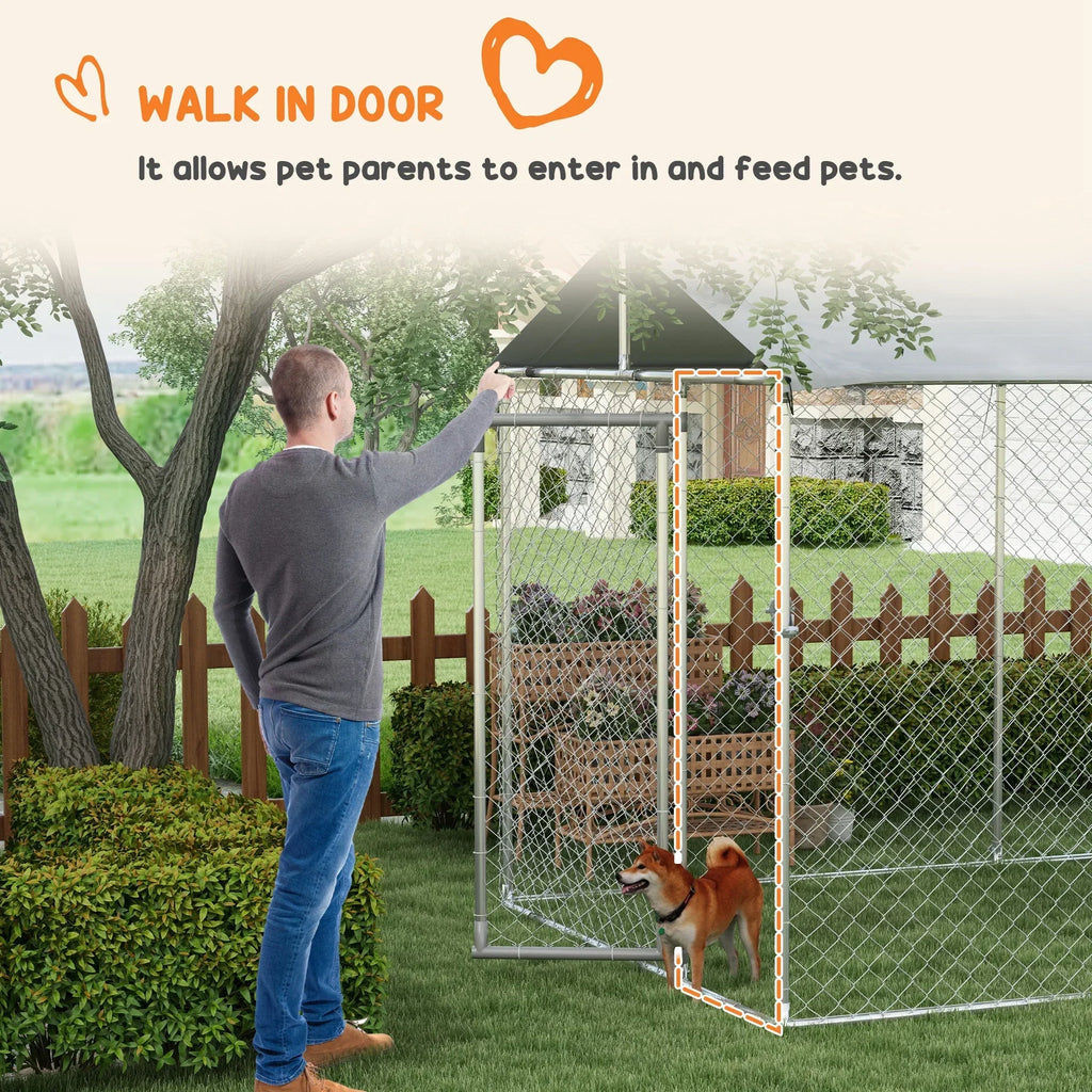 PawHut Outdoor Dog Kennel 19.7' x 7.5' x 7.5' With Waterproof Roof - D02-179V02SR