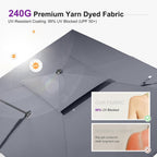 PURPLE LEAF Cantilever Patio Umbrella 10' X 13' Grey