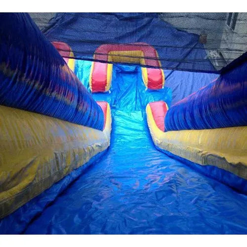 20ft High Dual Lane Inflatable Water Slide With Pool - Wetdry