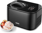 Iceman By Chefman Ice Cream Maker With Built-In Compressor, 2 Pint Inserts - RJ64-10-BLK