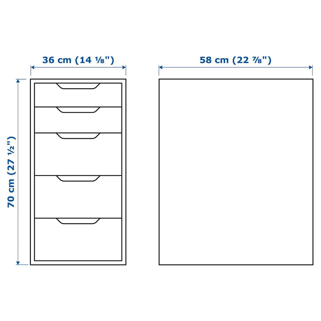 IKEA Drawer Unit With Drop File Storage 14 1/8 x 22 7/8 x 27 1/2 - Alex