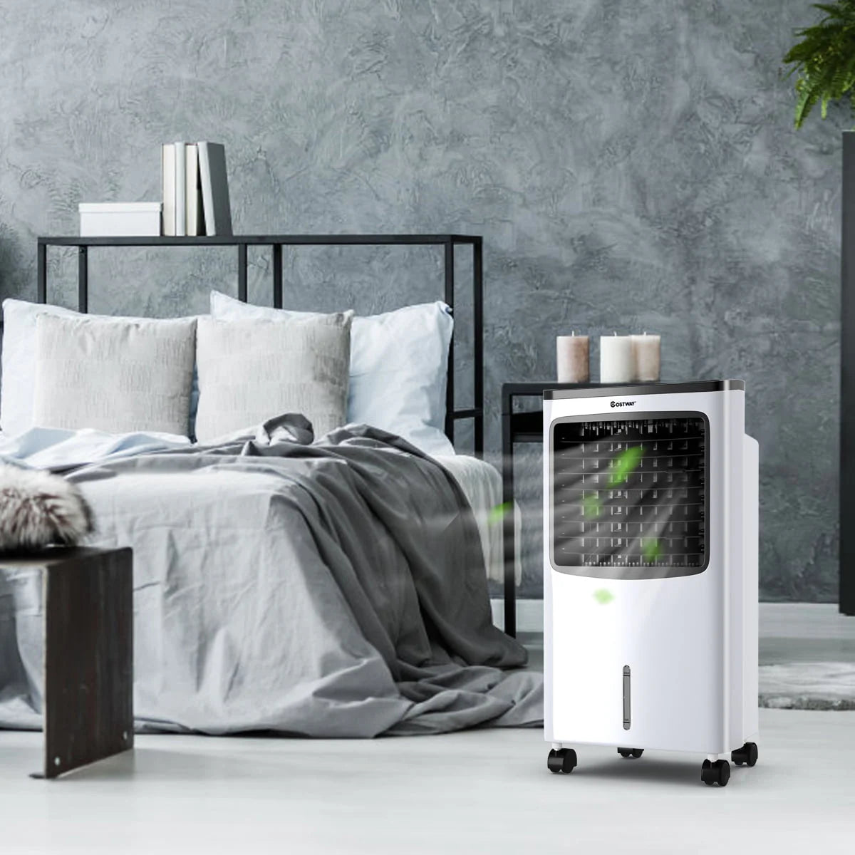 Costway Portable Evaporative Air Cooler Fan Humidifier With Remote Control - 8L