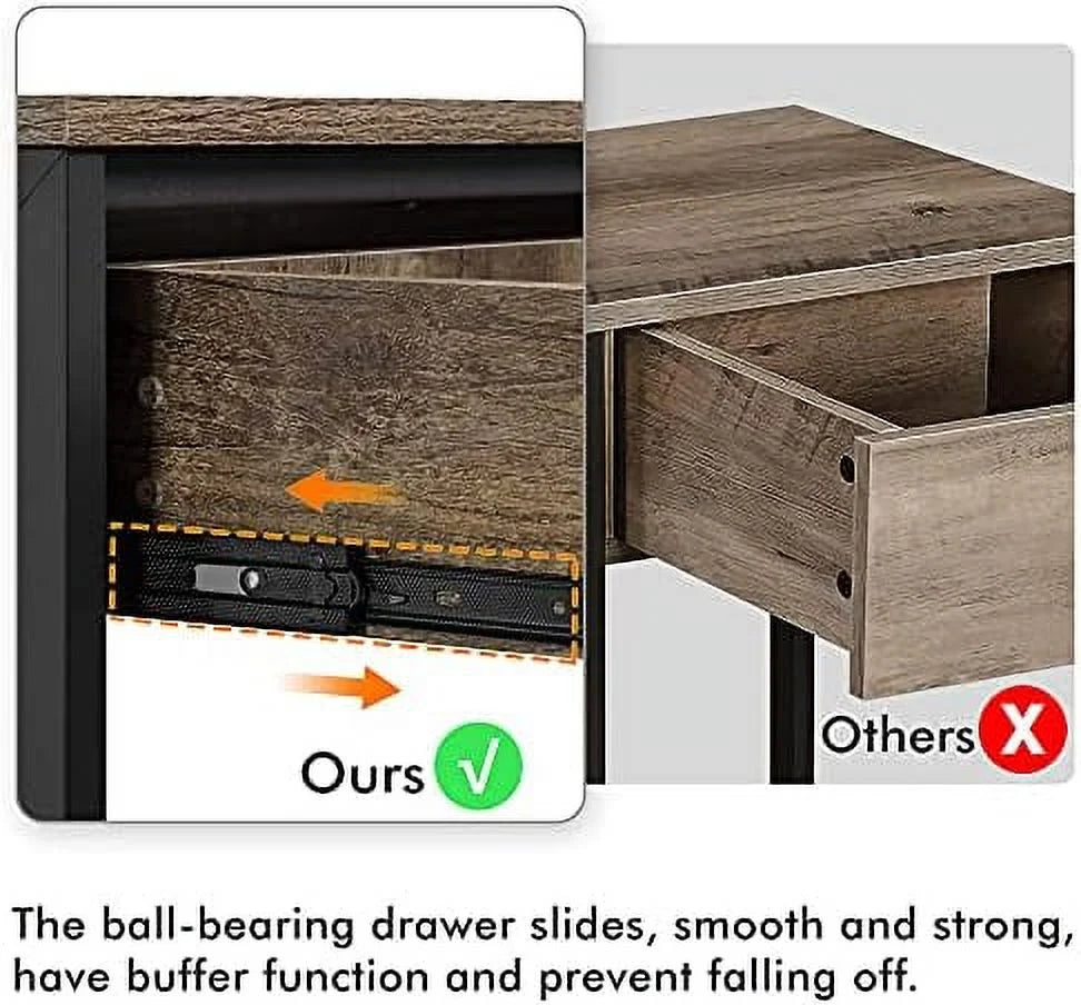 MQLIFEBOOM Console Table With Drawer And 3 Tier Shelves - Metal Frame