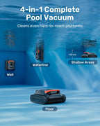 Cordless Robotic Pool Vacuum Cleaner With Smart Navigation And Wall And Waterline Cleaning
