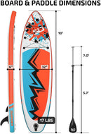 Swonder Inflatable Stand Up Paddle Board 10' x 32" x 6" - Paddle, Pump, Leash And Backpack