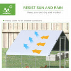 GFVCNIO Metal Coop Run With Cover, 10 x 6.5 x 6.5, Silver