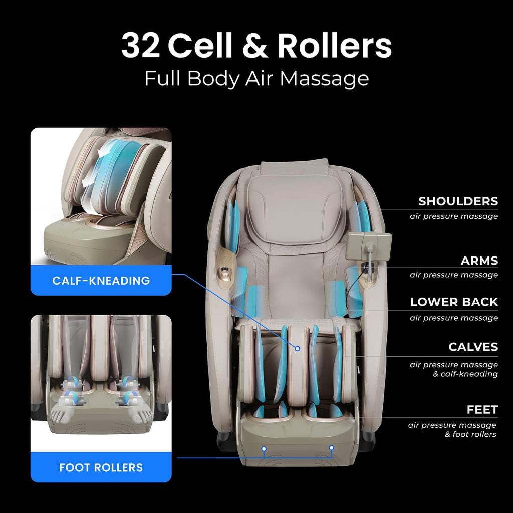 Titan Full Body Massage Chair With 4D Massage Roller, SL Track, 3 Stage Zero Gravity Reclining, Black - Pro 4D Endor