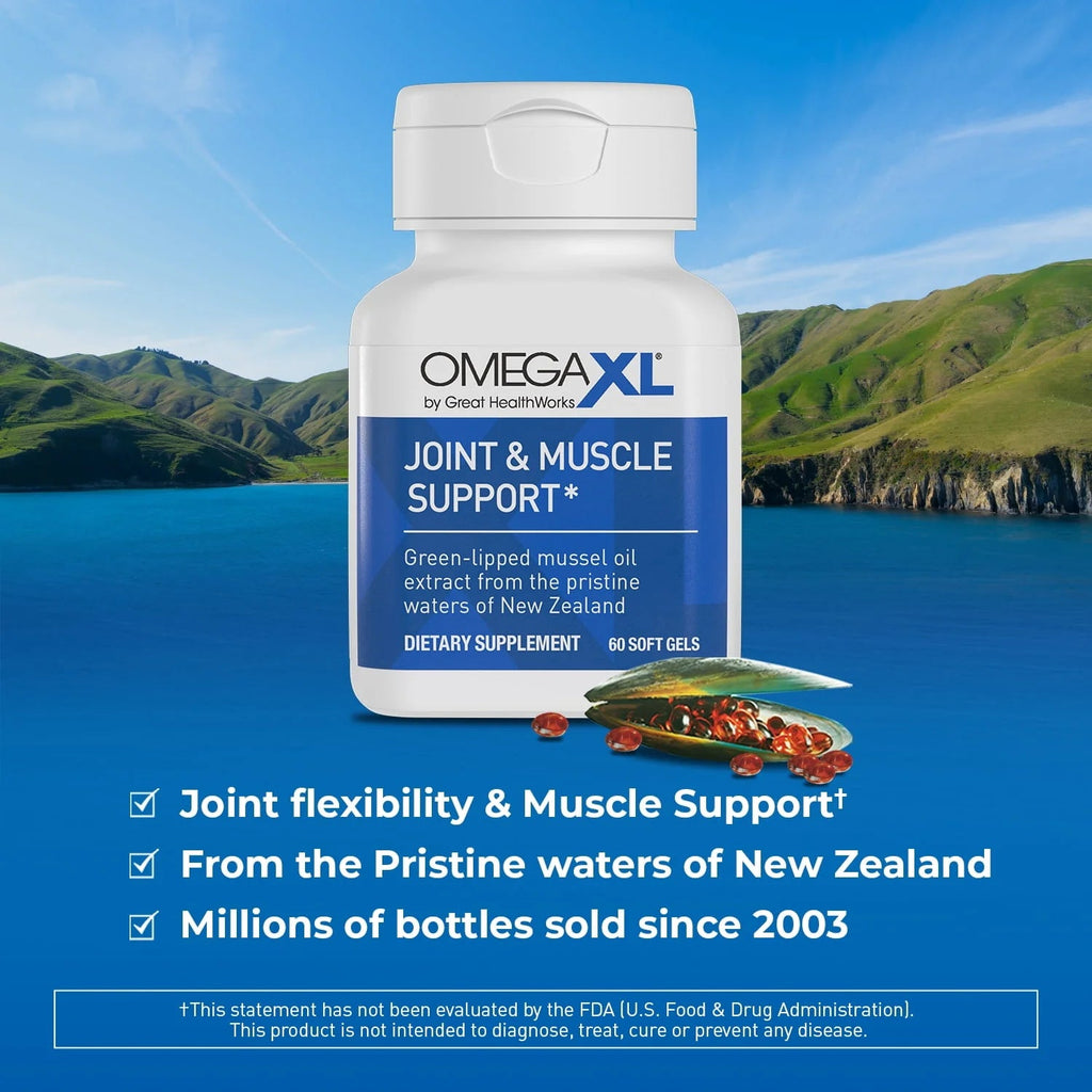 OmegaXL Green-Lipped Mussel Oil Supplement - 60 Softgels