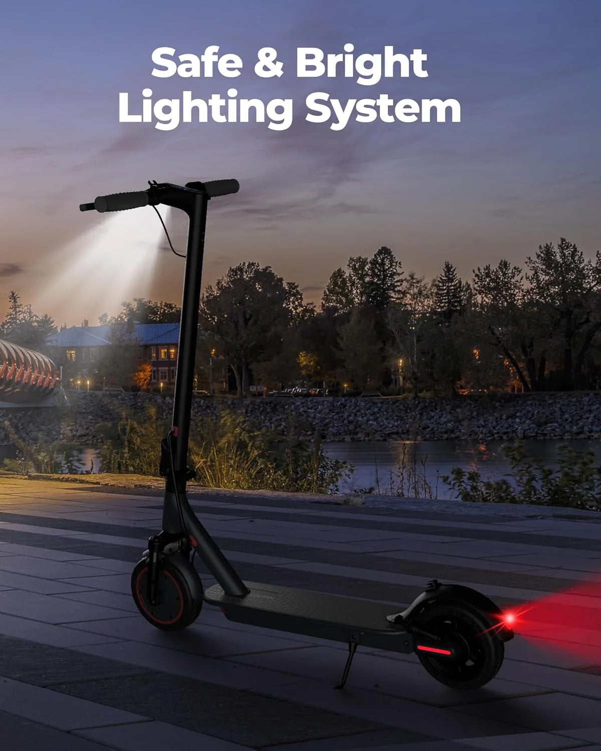 Electric Scooter With Solid Tires And Dual Braking - 350W/500W