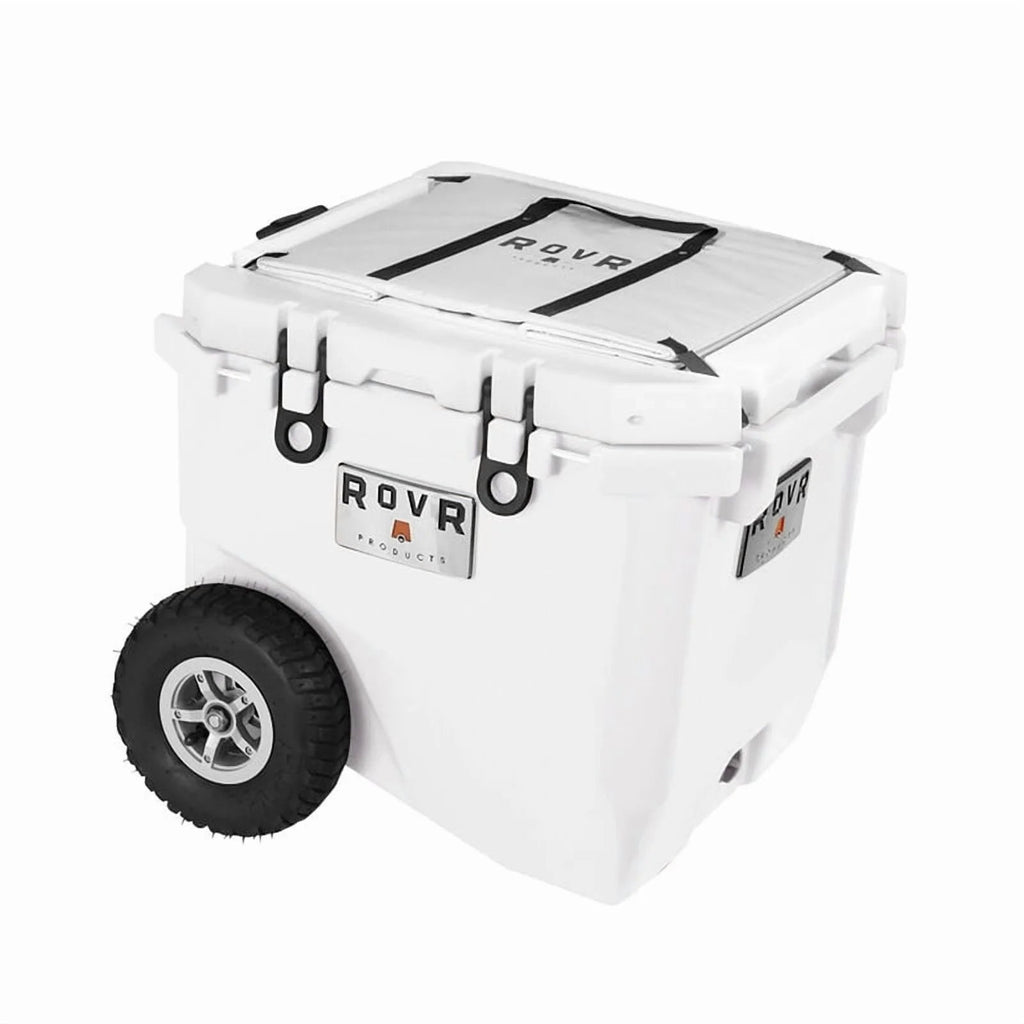 RovR RollR 45-Qt Wheeled Cooler With Handle And Collapsible LandR Bin - Powder - 45PROLLRWB