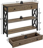 MQLIFEBOOM Console Table With Drawer And 3 Tier Shelves - Metal Frame