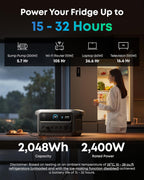 Anker SOLIX Portable Power Station 2048wh LiFePO4 Battery, 2400W - C2000 Gen 2