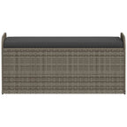 vidaXL Outdoor Poly Rattan Storage Bench With Cushion, Black, 45.3 x 20.1 x 20.5 in
