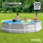 Intex Prism Frame Above Ground Swimming Pool 14ft x 42in With Pump - 26719EH