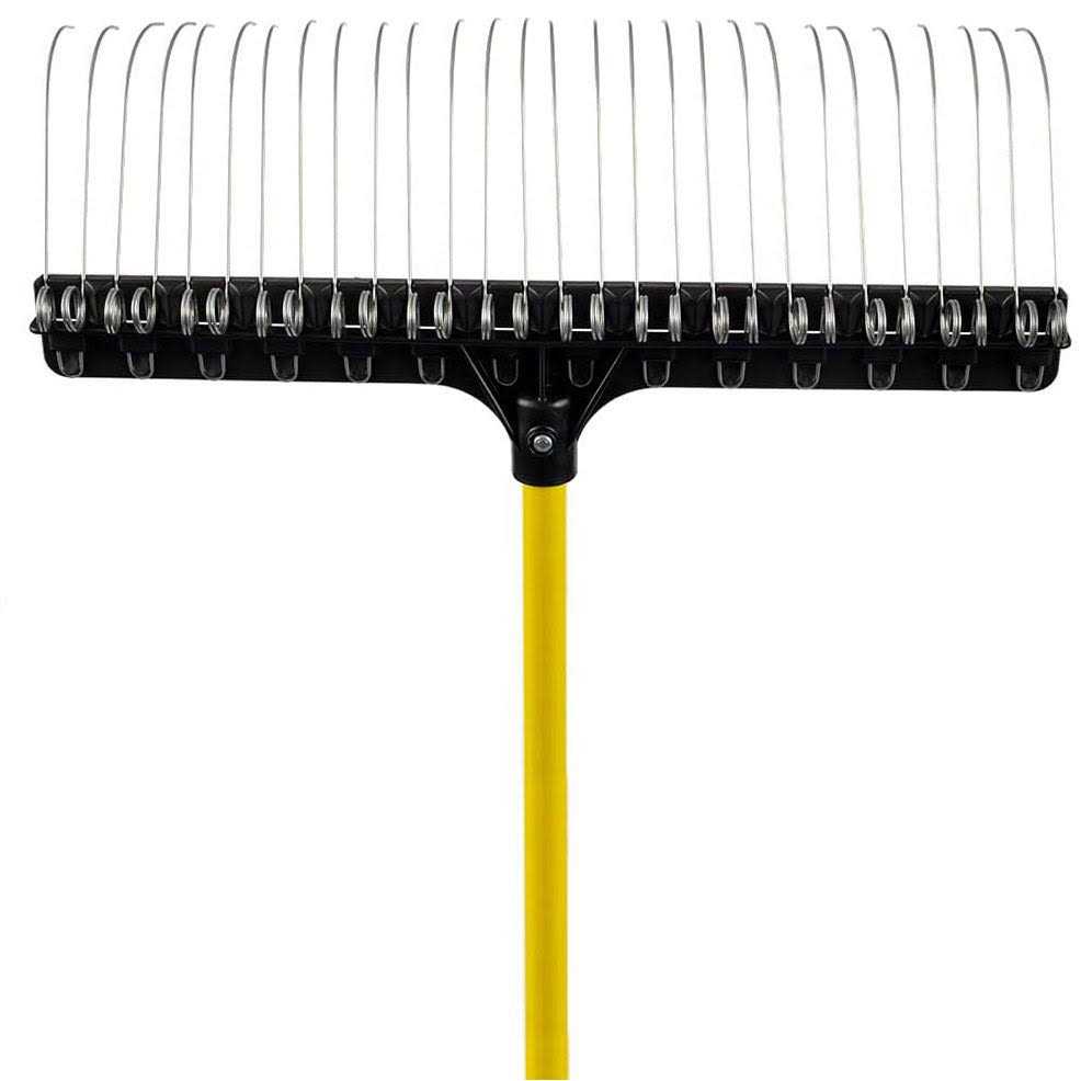 The Groundskeeper II Rake - 21-inch Head, 28 Steel Tines, 55-inch Fiberglass Handle