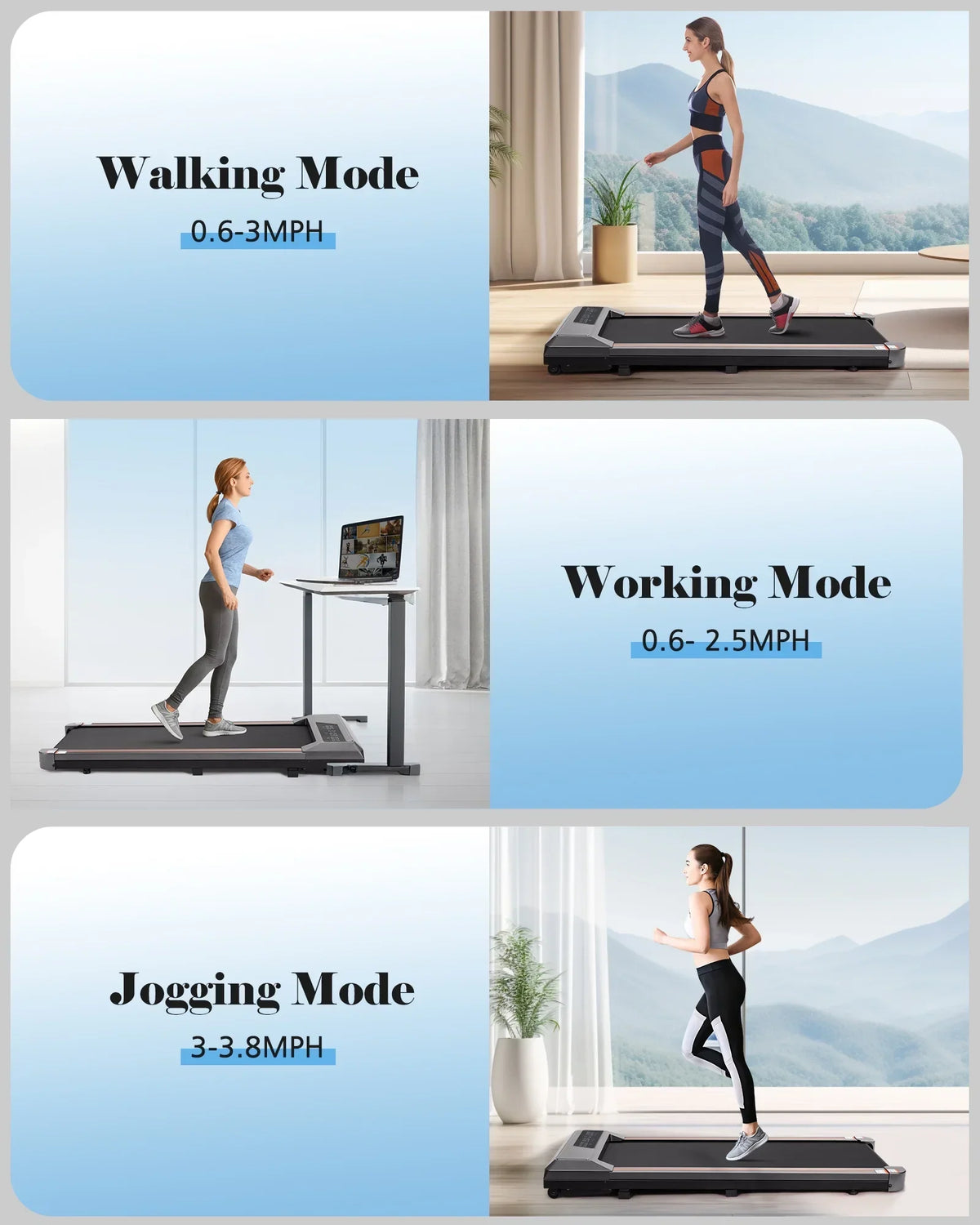 Naipo 2-in-1 Treadmill Walking Pad 2.5HP, 265 lb Capacity - LCD Display