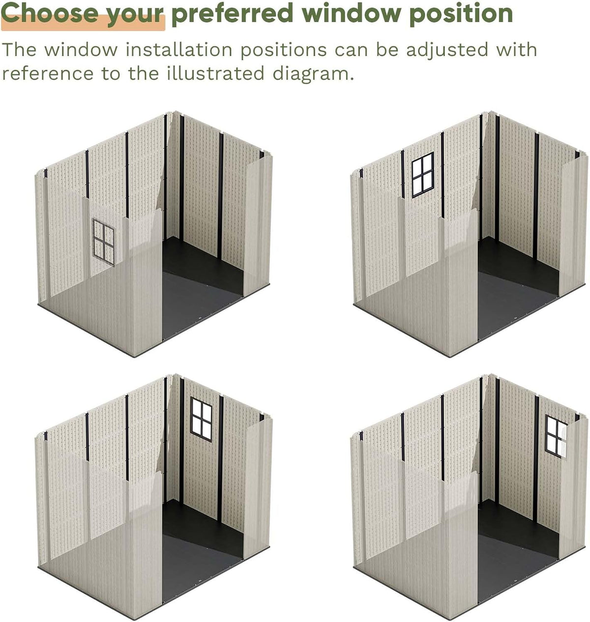 Patiowell Plastic Outdoor Storage Shed With Floor, Window And Lockable Door, 8 x 6 FT, Beige - Kick-it Shed