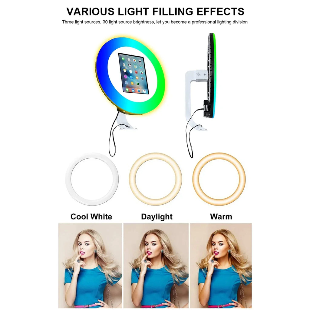 iPad Photo Booth with RGB Ring Light for 10.2in, 10.9in, 11in and 12.9in iPads