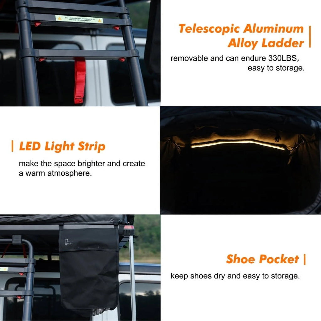 ILANDER Roof Top Tent 120cm Aluminum Fold-Out - Lite Cruiser