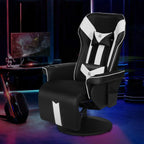 King Throne Ergonomic Gaming Chair With Footrest, Headrest, Lumbar Support, Cupholders, Black White
