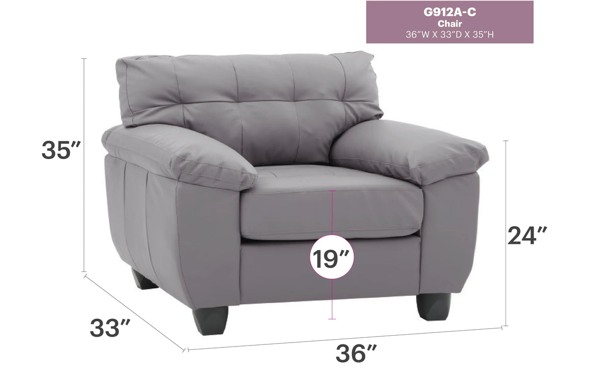Glory Furniture Gallant Chair, Gray - G912A-C