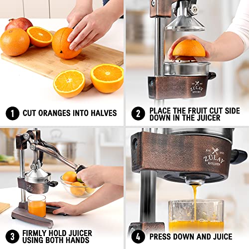 Zulay Kitchen Manual Citrus Juicer With 5-Inch Bowl