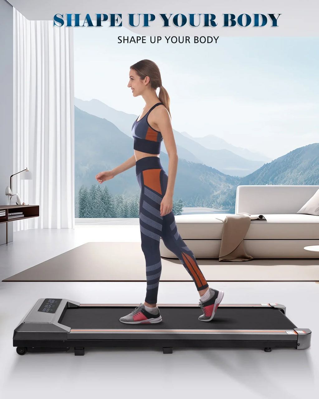 Naipo 2-in-1 Treadmill Walking Pad 2.5HP, 265 lb Capacity - LCD Display