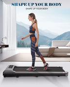 Naipo 2-in-1 Treadmill Walking Pad 2.5HP, 265 lb Capacity - LCD Display