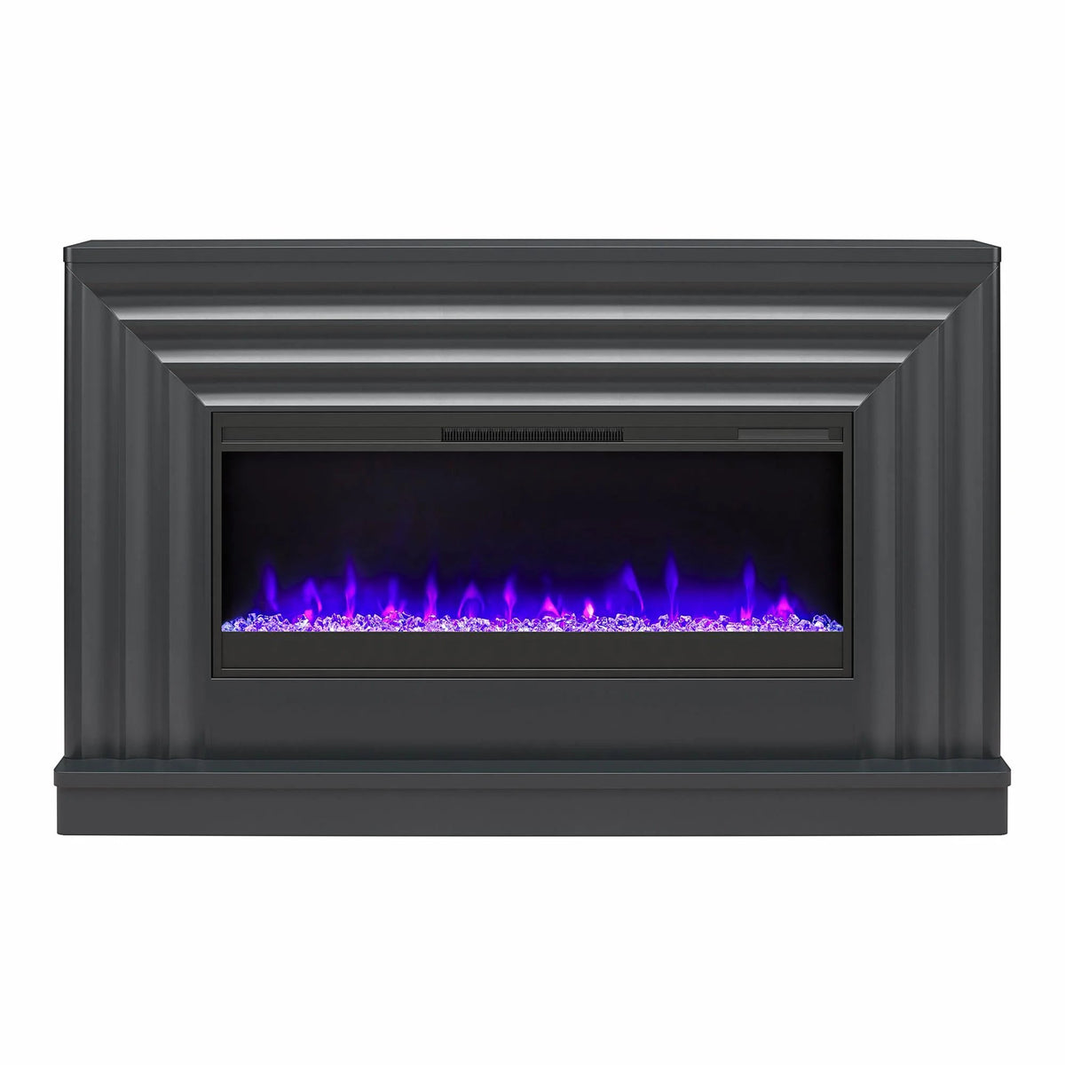CosmoLiving by Cosmopolitan Electric Fireplace Mantel TV Stand, Black, 65 in, 42 in Insert - Rene